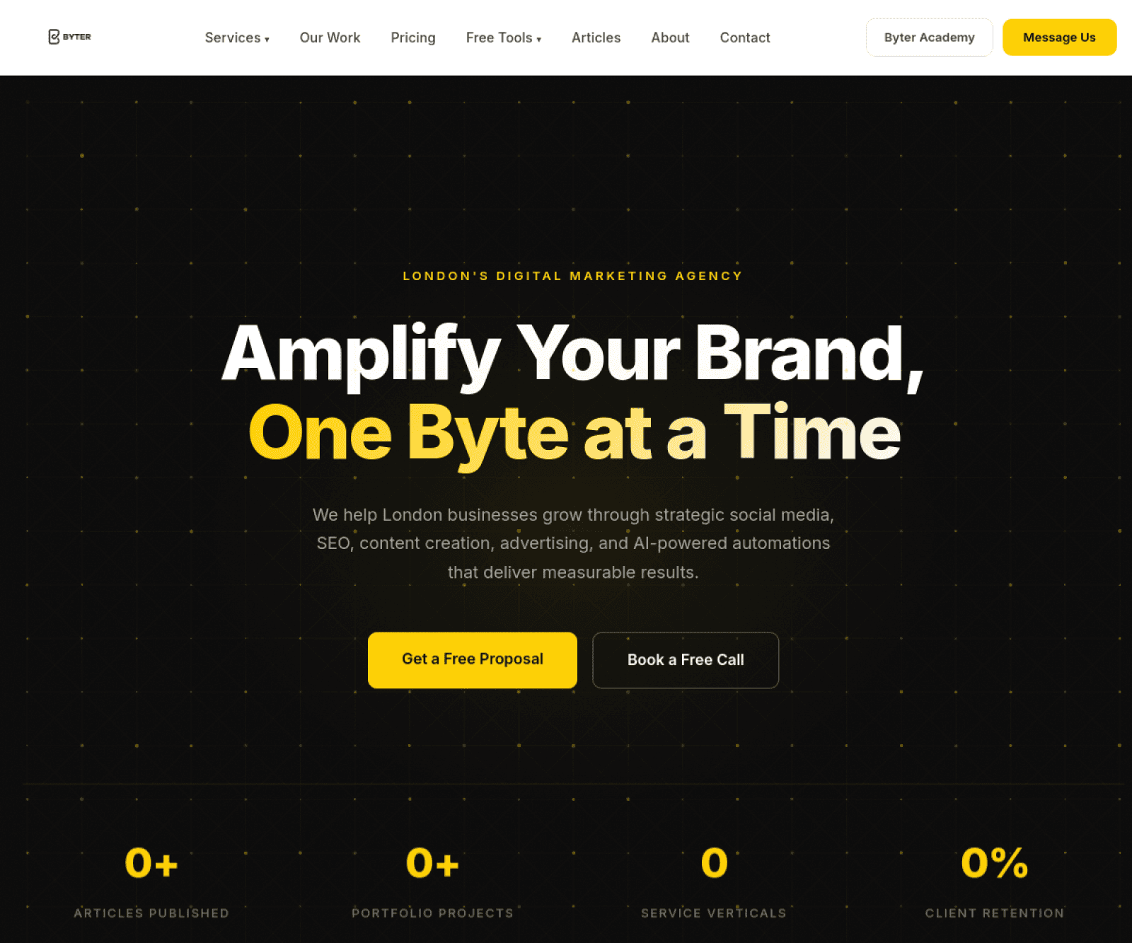Byter website, designed and built by Bloodstone