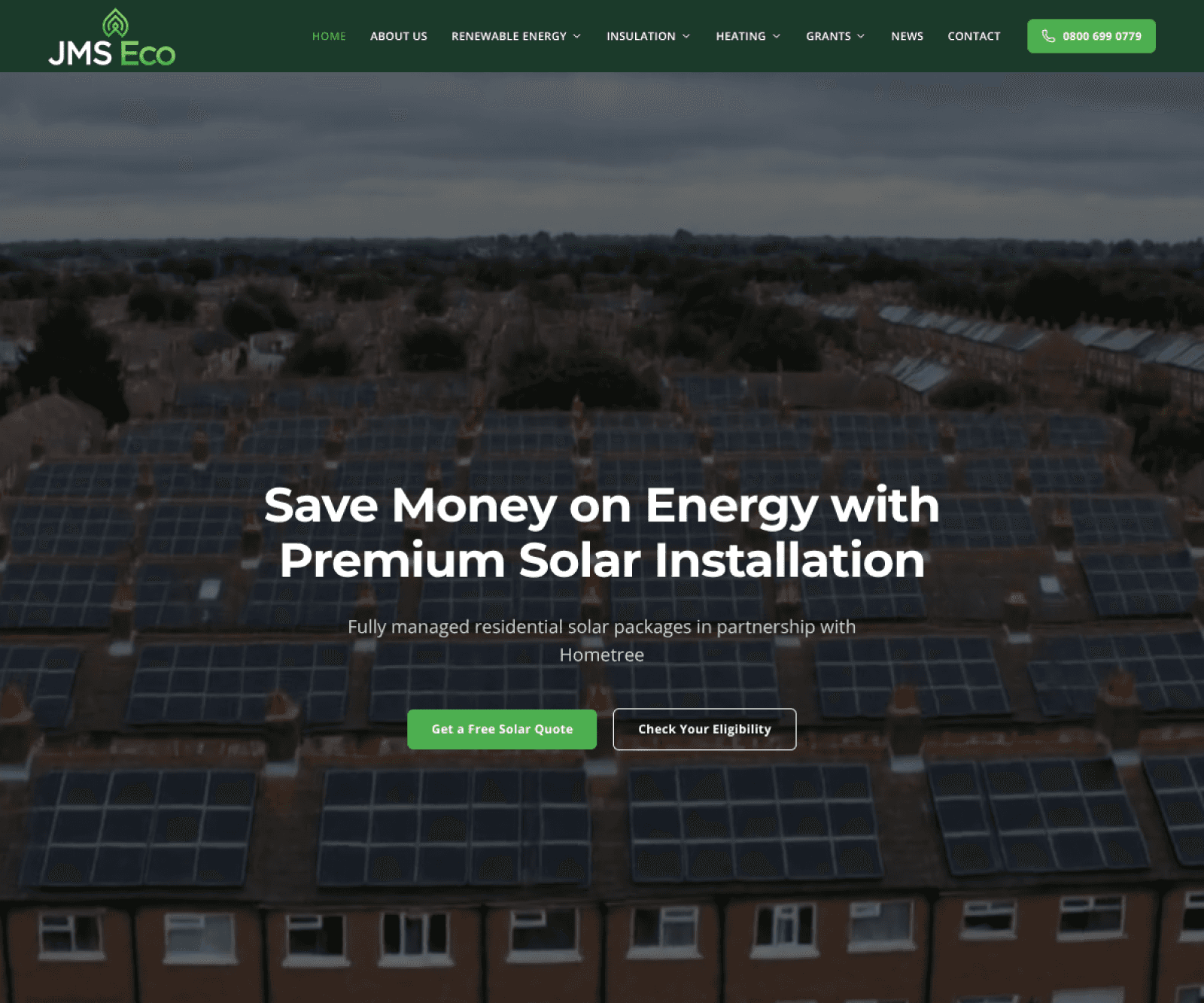 JMS ECO website, designed and built by Bloodstone